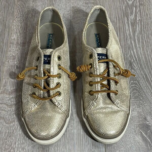 Sperry Top Sider Seacoast Metallic Python Embossed Sneaker 9